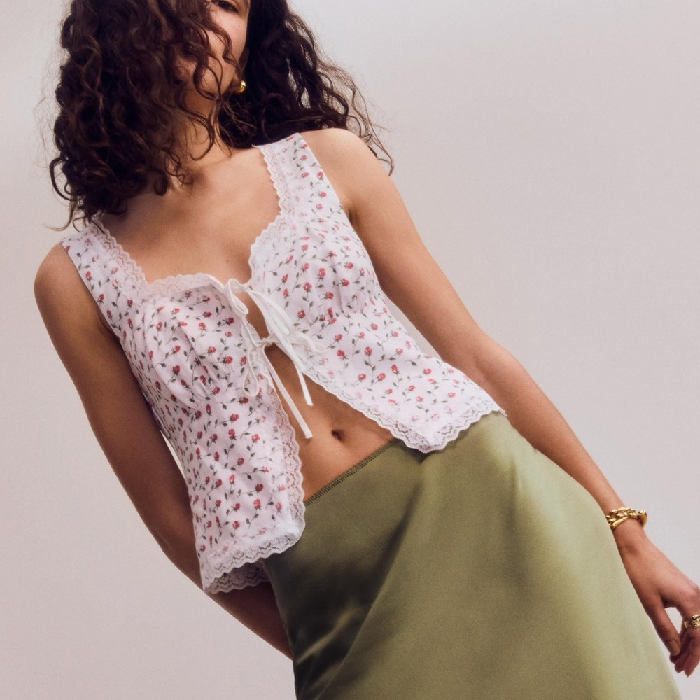 Reformation Rosalie Linen Top